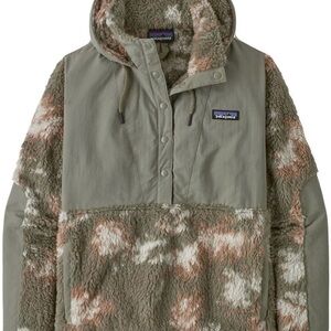 Patagonia Fleece Pullover in Olive and Cream